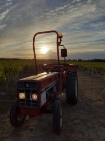 Tractor at sunrise